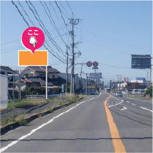 県庁・中心市街地へ。佐賀の心臓部へ繋がる主要道路に建つ看板