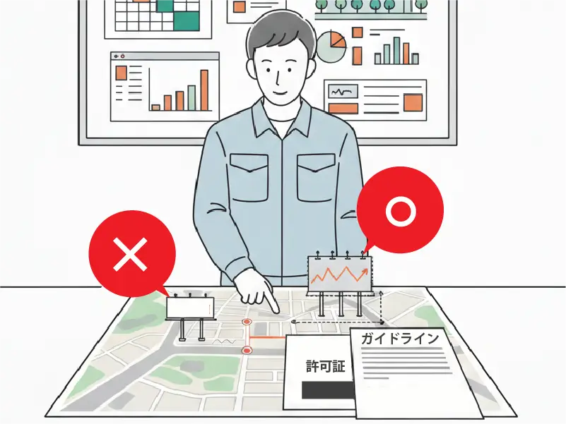 看板を出すための条例は各市町村により異なります