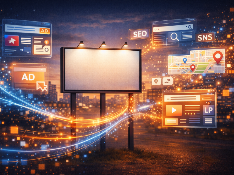 リアル広告とデジタル広告を組み合わせる