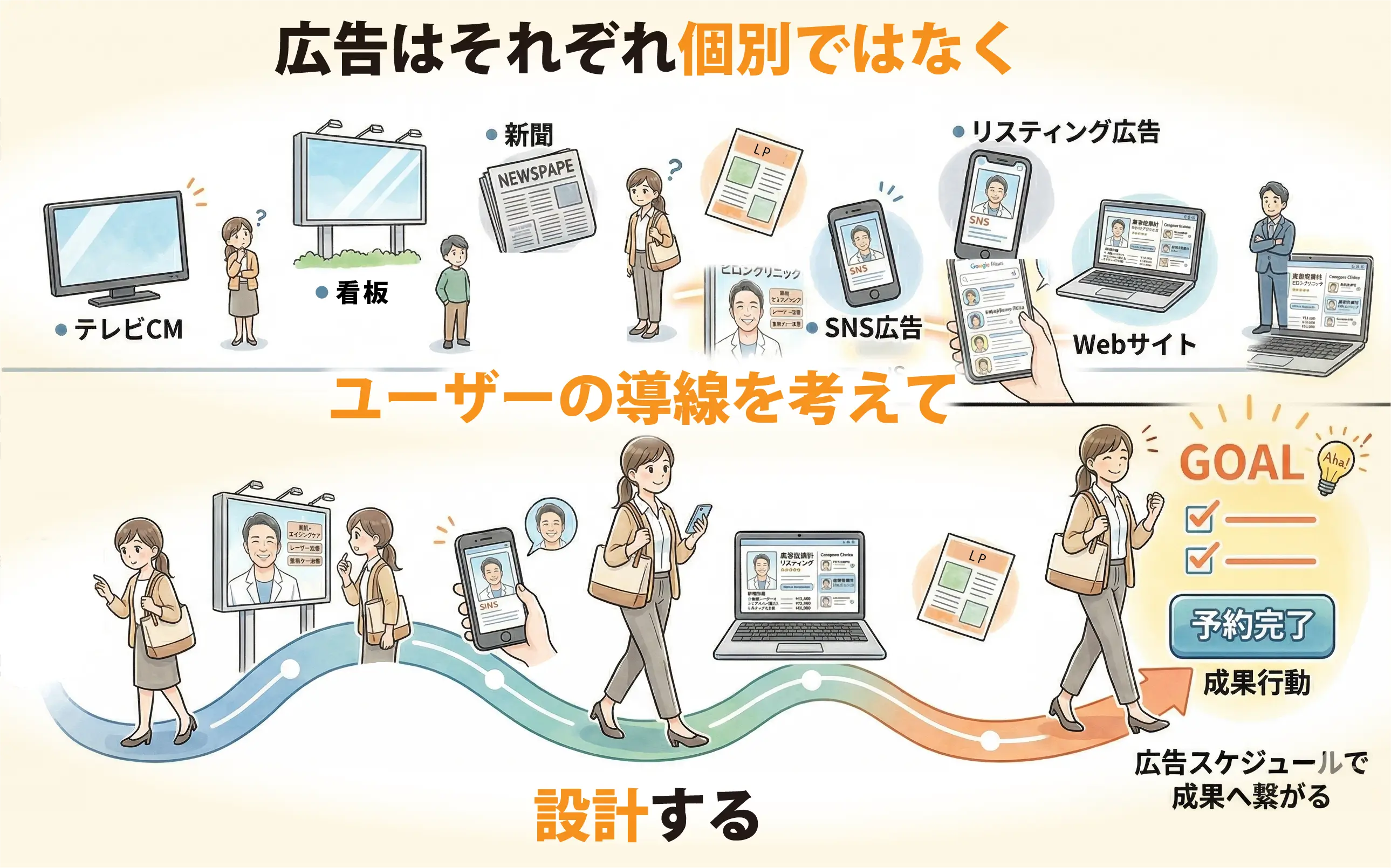 信頼を積み重ねて、ユーザーが検討段階に入った瞬間に最大限の効果を発揮させる看板